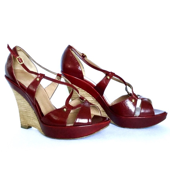 MaxMara Shoes - MaxMara 'Lara' Red Wedges Size 39 IT/9 US